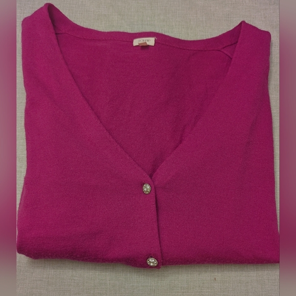J Crew 100% Merino Wool Cardigan Sweater Top Style 99545 Size Small Pink Pockets - Picture 9 of 9